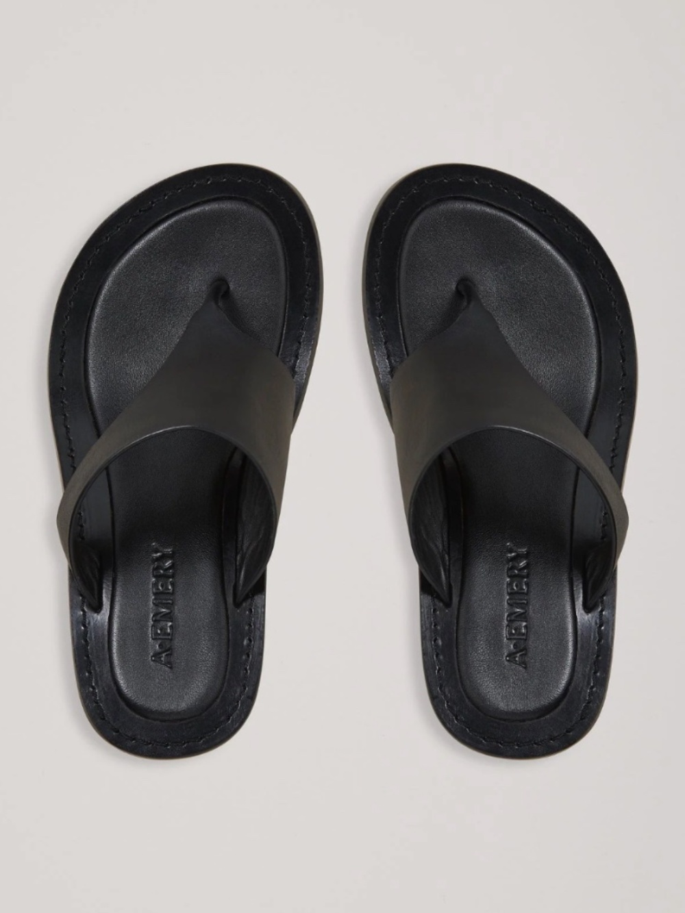 A.Emery Hardie Black Leather Thong Sandal Sz. 7.5 - Picture 4 of 12